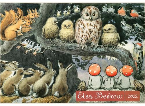 Elsa Beskow Wandkalender 2023 Kleines Waldvolk - VictorCards 