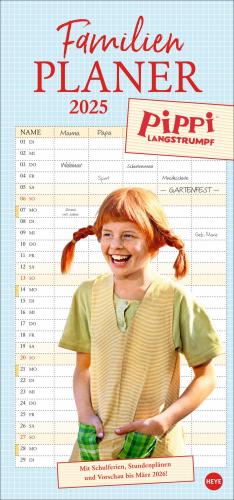 Pippi Langstrumpf Familienplaner 2025 - Heye